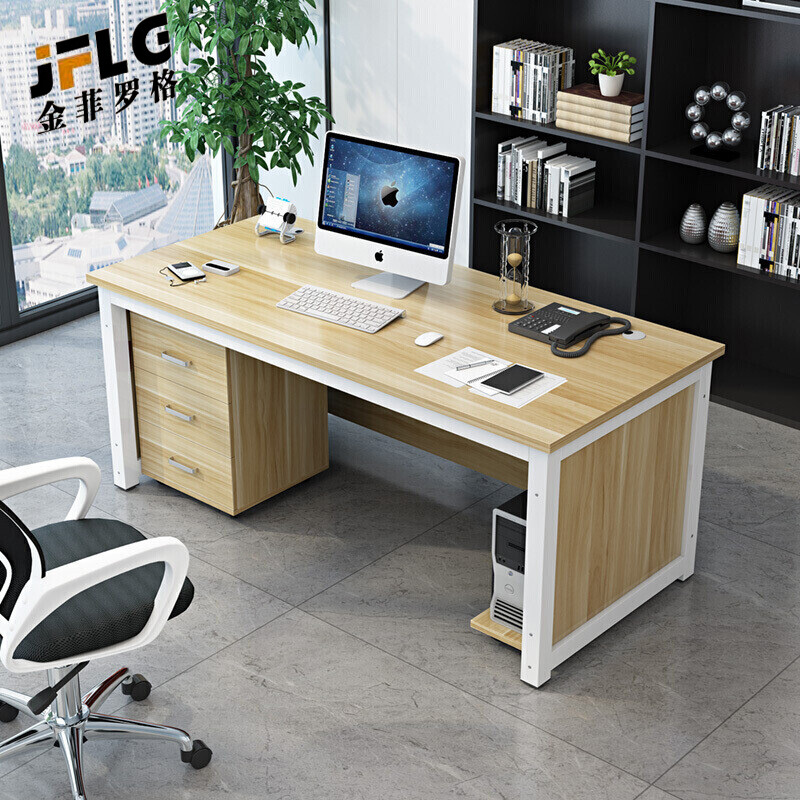 苏宁 金菲罗格 办公家具 钢架职员含柜办公桌高清大图