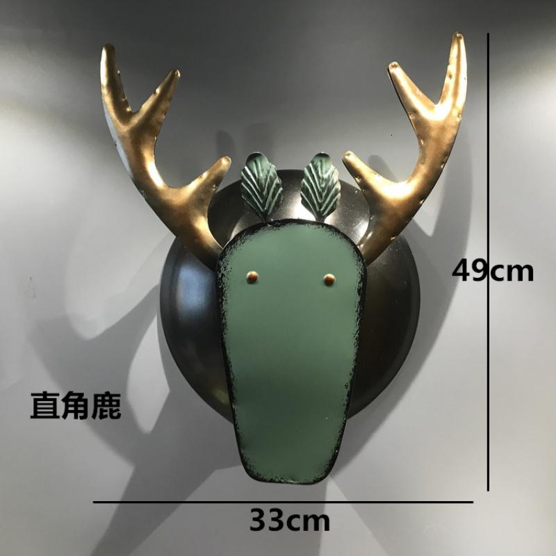 美式复古铁艺牛头鹿头动物头装饰壁饰壁挂酒吧家居电视墙上挂件 三维工匠 弯角羊高清大图