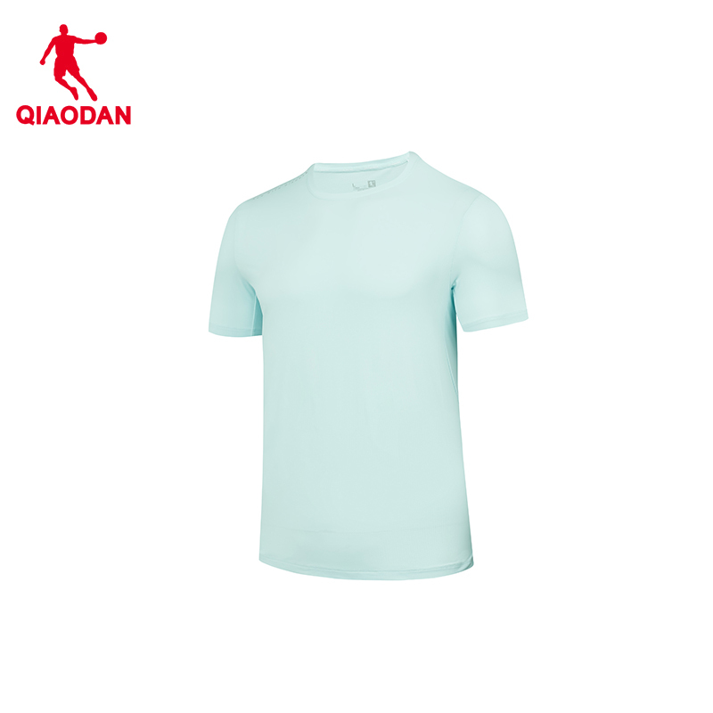 乔丹(QIAODAN) 男款针织短袖T恤衫 夏季速干冰感防晒衣 云水蓝 KHS33251147S高清大图