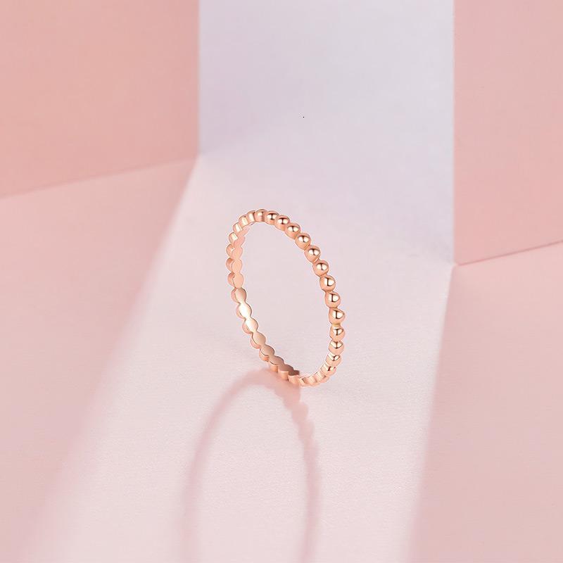 周六福18k金戒指女士款多彩au750玫瑰金彩金迷你小圆珠指环尾戒送女友