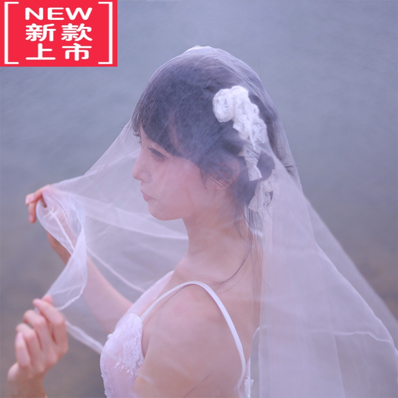 可莉允海底舞蹈纱巾飘逸薄纱丝巾新娘盖头拍照儿童防蚊蒙面防风透明方巾毛巾