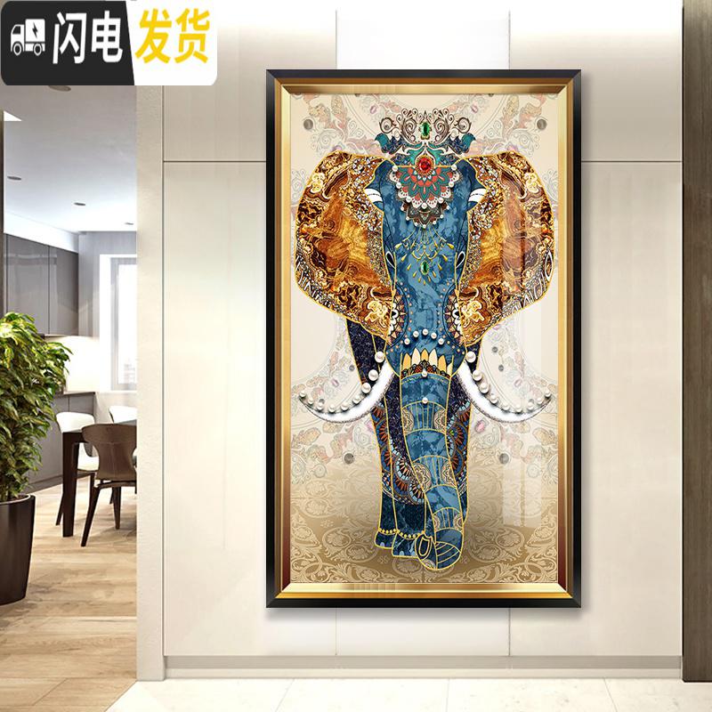 三维工匠5d钻石画满钻欧式大象点粘贴砖石十字绣2019新款 [满钻版]70x130厘米5D魔方圆钻[满钻全贴更漂亮]送全高清大图