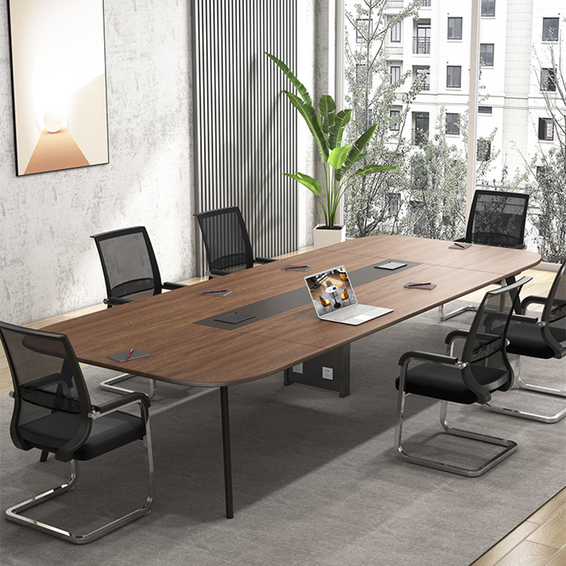 铭威盾会议桌工作桌培训桌小型洽谈桌椅组合长2.4米桌+8把椅[工厂现做 7天内发货]高清大图