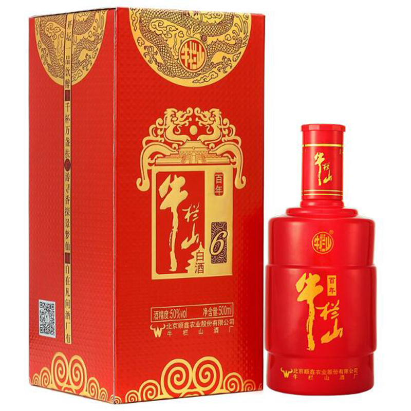 百年牛栏山二锅头 牛栏山 百年红6年 50度 500ml*6瓶 整箱装