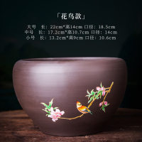 水培碗莲盆缸荷花睡莲铜钱草专用盆大号无孔紫砂花盆桌面陶瓷清仓 DS2522春燕(单个) 小