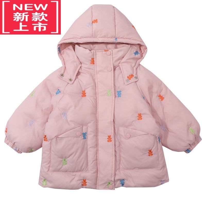 可莉允女童冬装棉服2022新款加厚中长款儿童装宝宝冬季棉袄女孩羽绒棉衣图片
