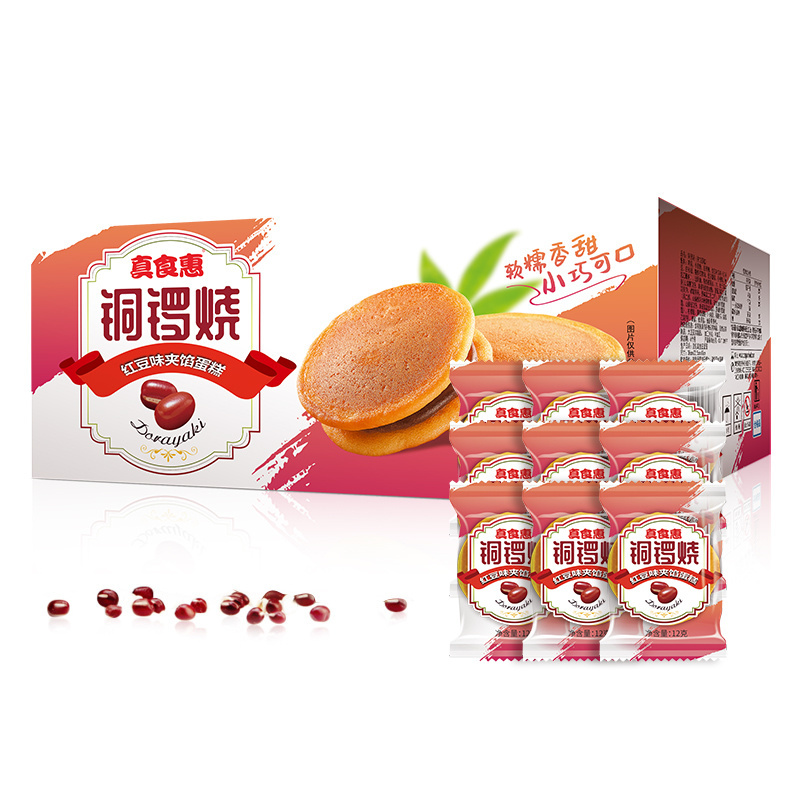 真食惠铜锣烧红豆味夹馅蛋糕1050g