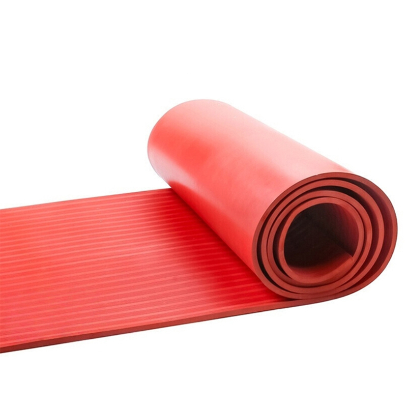 天空桥 绝缘橡胶垫 红色条纹8mm*1米*5米 25kv 卷高清大图