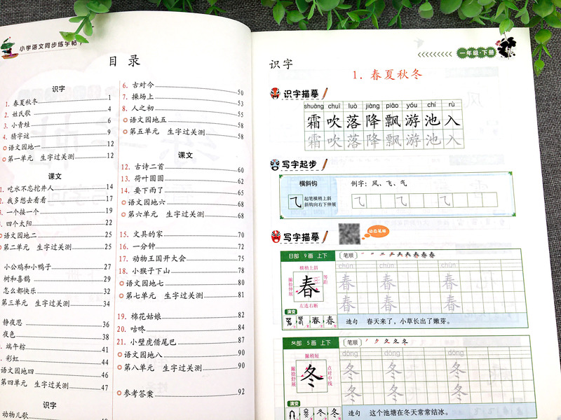4下》同步练字帖+口算+计算+应用题[4册] [正版]2023新版二年级下册同步练字帖三四五六年级一年级下册同步字帖人教高清大图