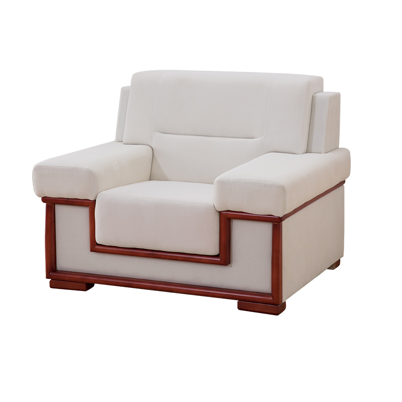 易企采单人位高级绒布扶手办公沙发会客室贵宾接待会议沙发单人位领导