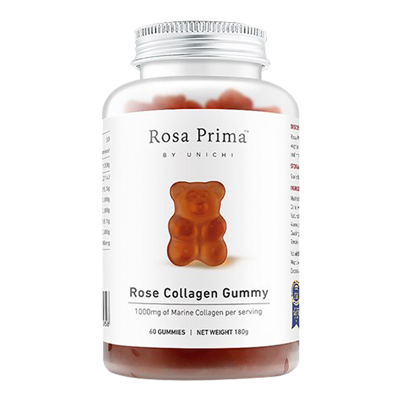 保税发货unichi澳源优驰玫瑰胶原蛋白小熊软糖60粒/瓶装 澳洲原装进口 膳食营养补充剂