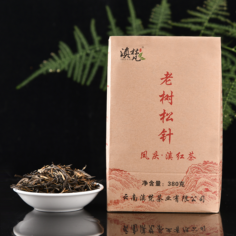 滇梵 茶叶 老树松针滇红茶云南大叶种茶380g/包高清大图