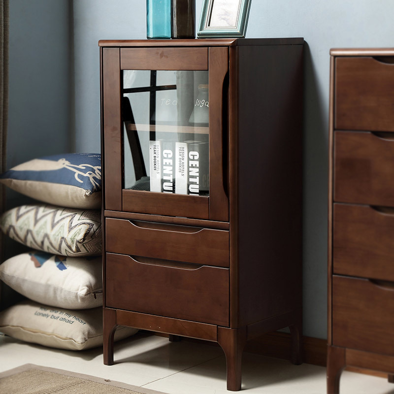 亚非拉餐边柜2230 北欧实木酒柜现代小边柜收纳柜玄关柜现代备餐柜简约玻璃厅柜定制胡桃色矮边柜单门 价格图片品牌报价 苏宁易购云途家装家居专营店