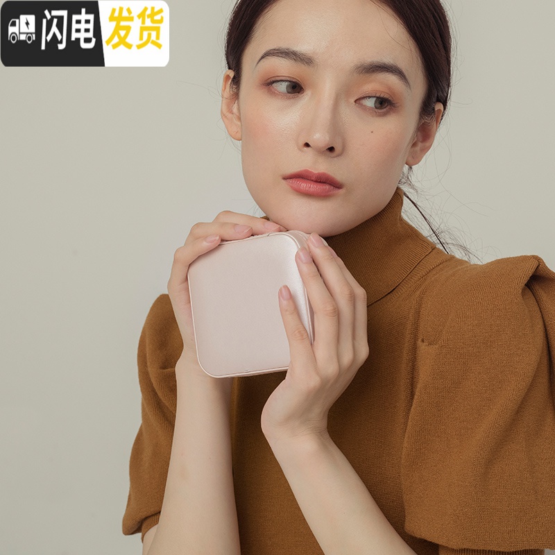 三维工匠3ce粉色小首饰盒公主便携旅行随身ins风简约耳环耳钉耳饰收纳盒高清大图