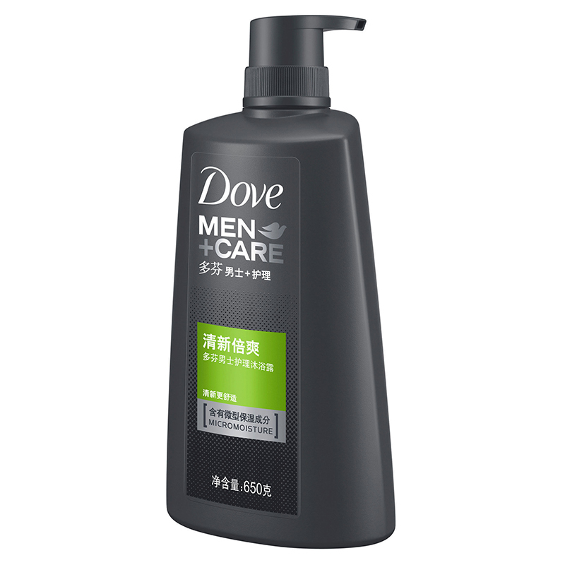 多芬(DOVE) 男士+护理 清新倍爽沐浴露 650g 各种肤质 成人适用【联合利华】