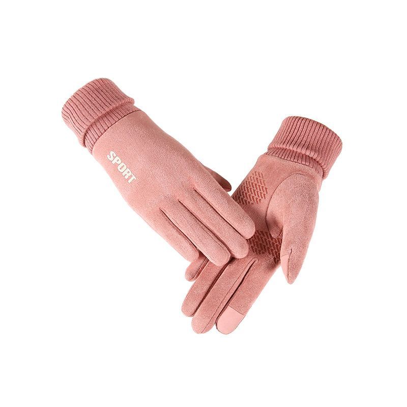 南极人加绒手套男女秋冬季保暖加绒跑步运动触屏防风户外骑行