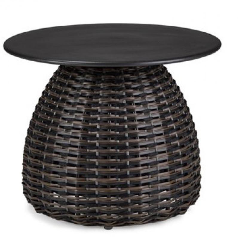 森美人中式户外藤编阳台小茶几样板房定制家具北欧简约边几圆台藤椅软装高清大图