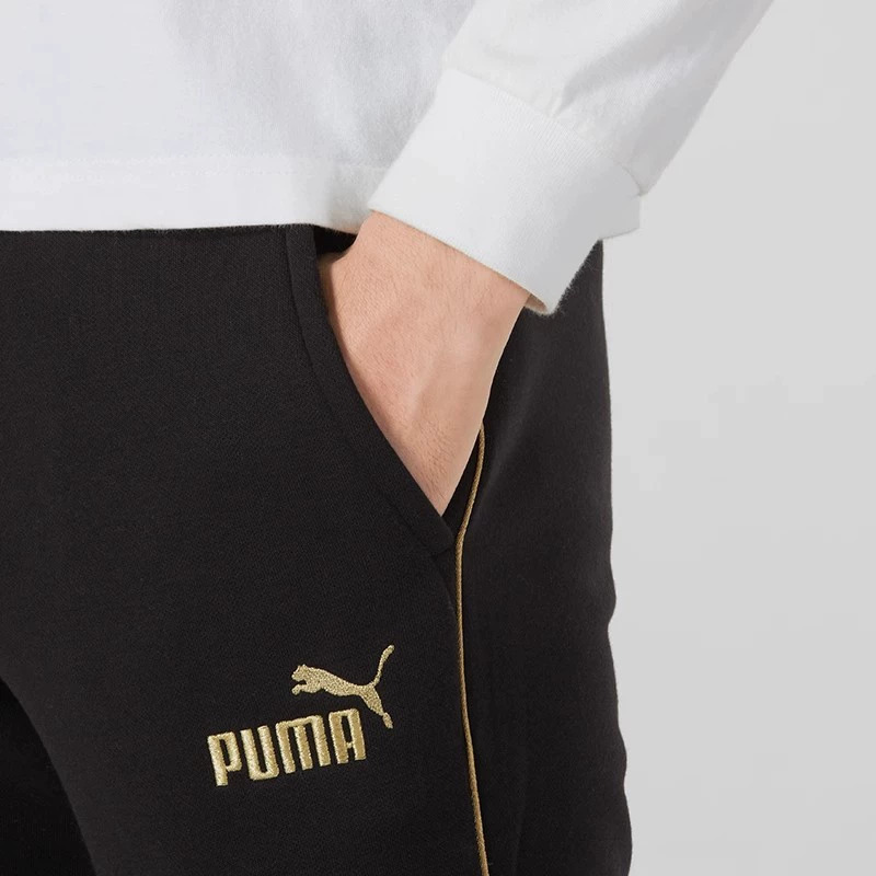 彪马(PUMA)男裤新款运动裤跑步针织收口束脚透气宽松长裤子卫裤休闲裤680307-01 ZP
