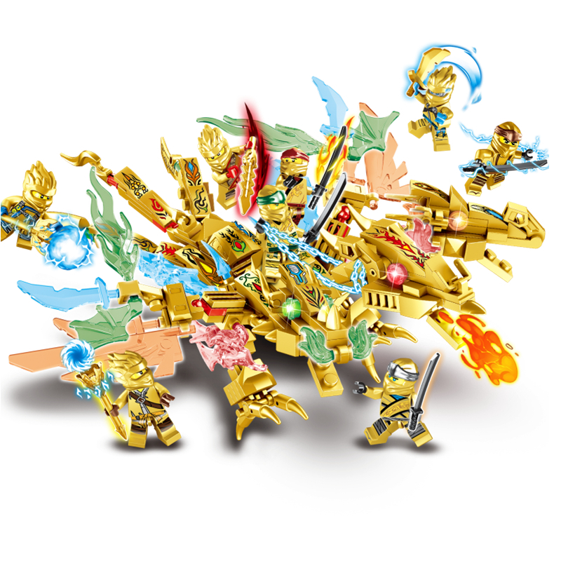 2021年新品兼容乐高幻影忍者金龙黄金超级神龙人仔积木第16季玩具