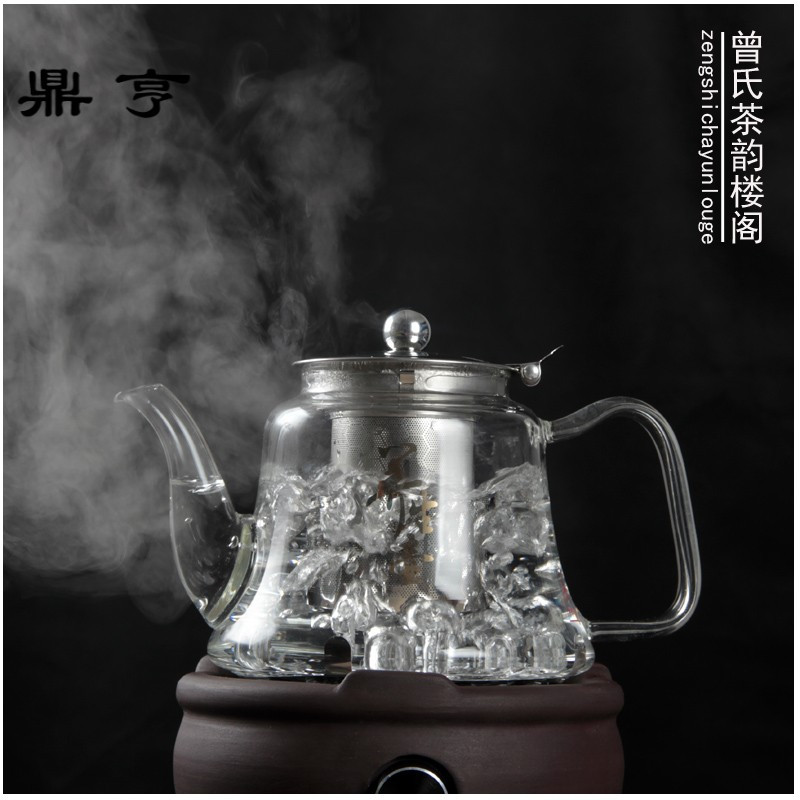 鼎亨煮茶器电陶炉自动定时烧水壶玻璃耐加热茶具家用茶壶套装粗陶