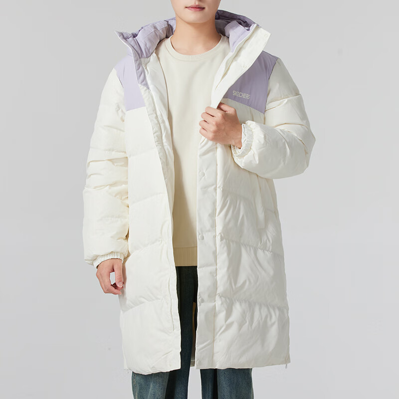 斯凯奇（SKECHERS）男装女装新款时尚潮流运动外套保暖舒适透气休闲羽绒服L424U184-0074 ZP L L424U184-0074/白色