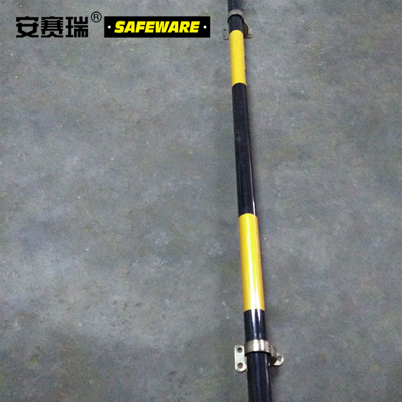 安赛瑞(SAFEWARE)钢制车轮定位器 Φ76mm×2m 镀锌钢管 黄/黑 含安装配件 ZM
