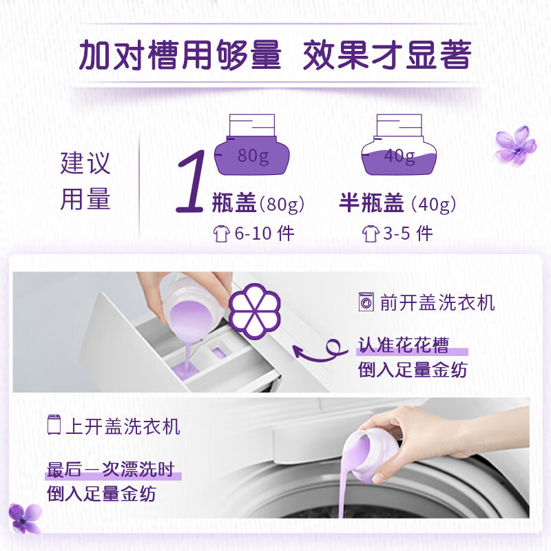 金纺衣物柔顺剂护理剂 柔软亲肤防静电 纯净温和800G