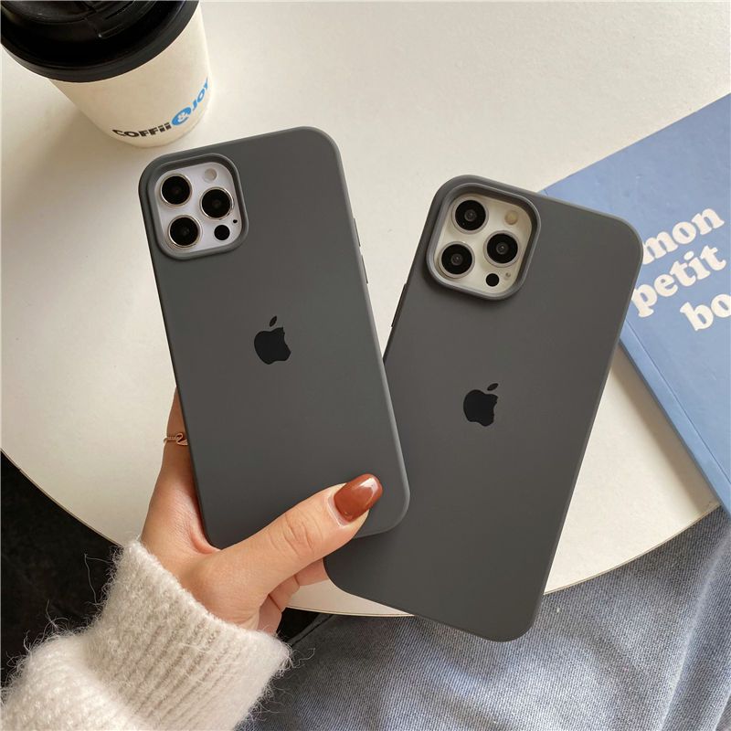 苹果12液态硅胶手机壳iPhone11pro炭灰色xs max/xr防摔8plus/7p软 岩石灰 苹果12mini(全