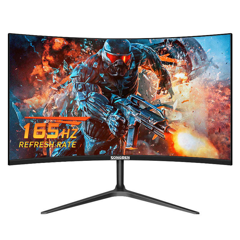 铭能 27英寸曲面显示器游戏165HZ/1K/电竞吃鸡电脑直面MVA屏 高色域曲面屏显示器