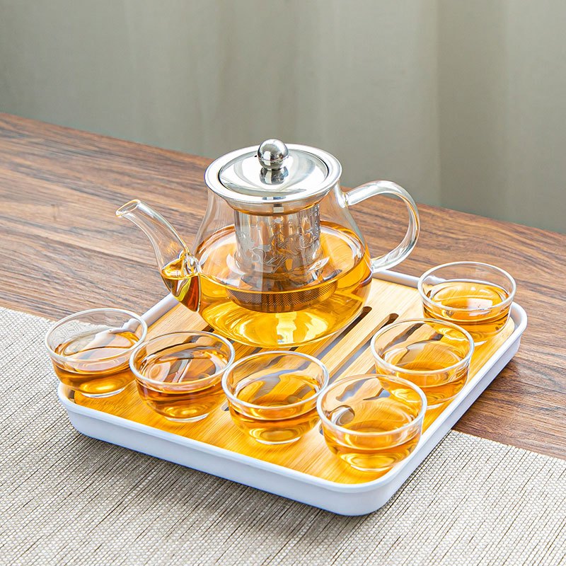 [补贴10%]玻璃茶具套装家用茶杯办公室功夫茶具泡茶壶简约小茶台茶道一壶