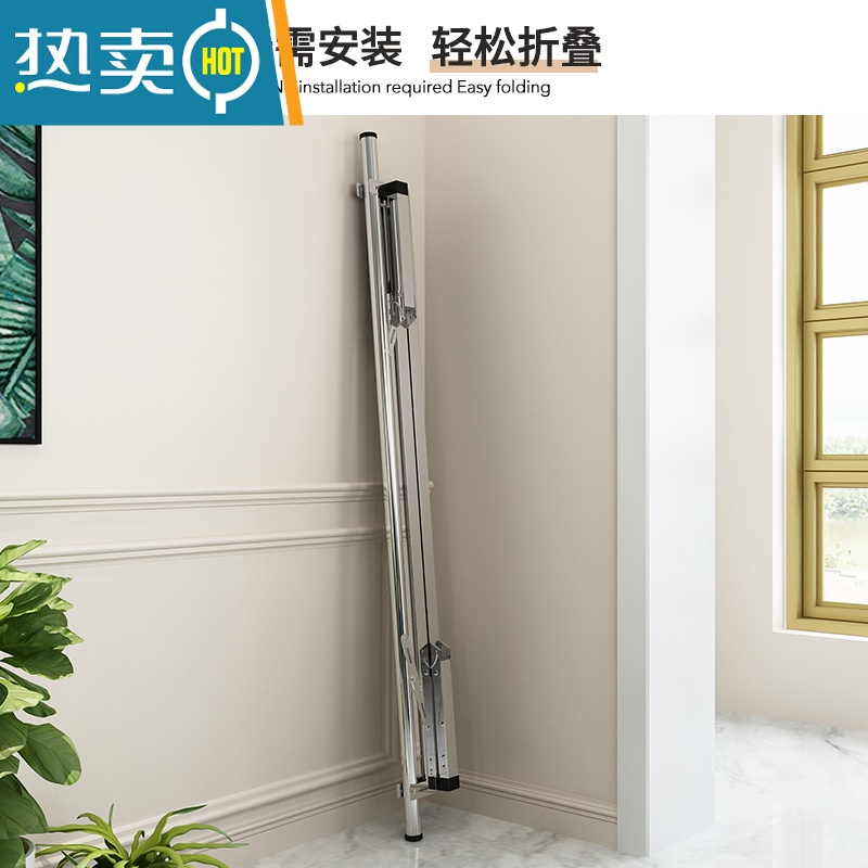敬平晾衣架落地折叠室内家用阳台卧室凉伸缩单杆式室凉晒被子器 [店长推荐]特粗加厚不锈钢款单杆1.6米[可伸晾衣杆高清大图