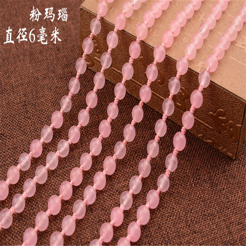 粉玛瑙手工编织项链绳子女款玉坠坠挂绳挂坠绳挂件绳子送女朋友七夕情人节礼物