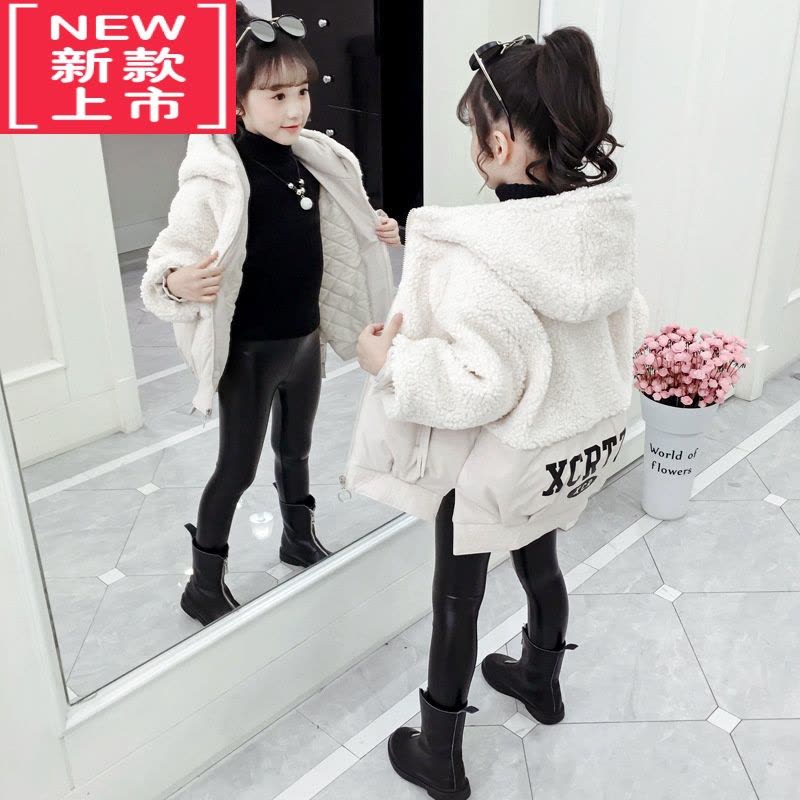可莉允女童外套秋冬装2022新款卫衣儿童加厚棉衣大童女装女孩加绒秋冬款棉服图片