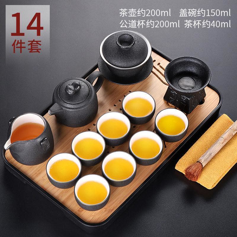 家柏饰(CORATED)茶具套装家用小茶台整套功夫陶瓷竹制储水干泡盘茶壶盖碗泡茶图片