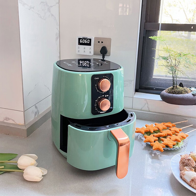 都市太太 DSKQ-903037 魔法师空气炸锅 家用无油烟智能全自动空气炸锅 7.5L 绿色