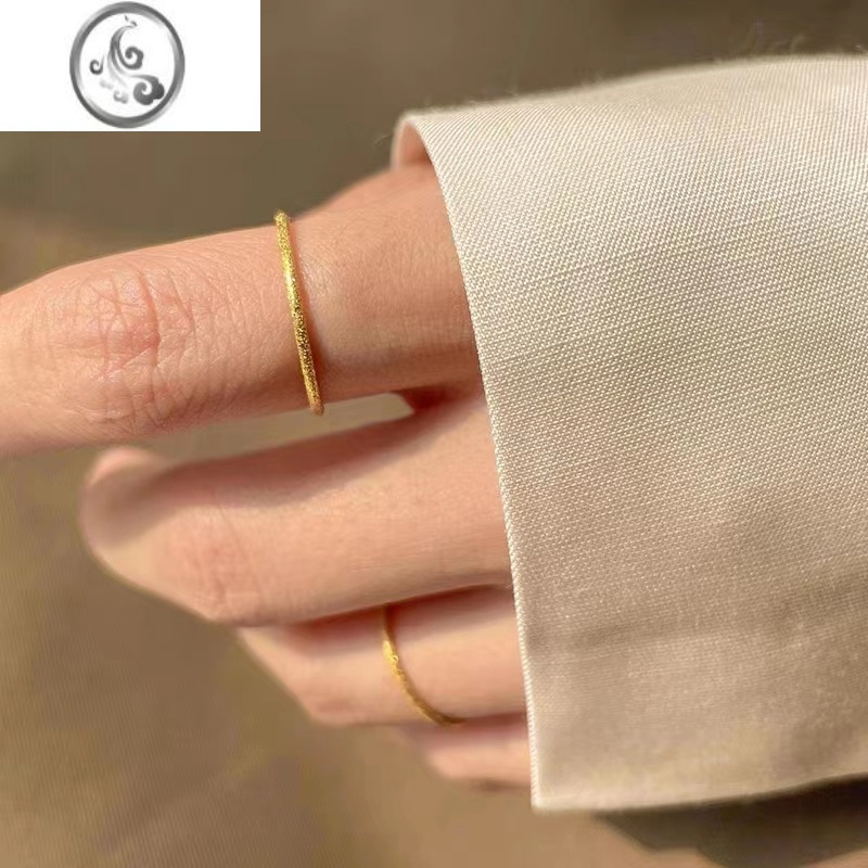 jimi满天星素圈戒指金小众设计新款轻奢高级显气质礼物送女友闺蜜