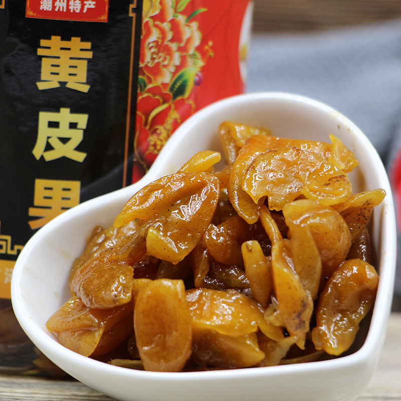 广济桥食品 正宗特产蜜制黄皮果肉无核蜜饯零食黄皮豉 500g罐装 潮州三宝