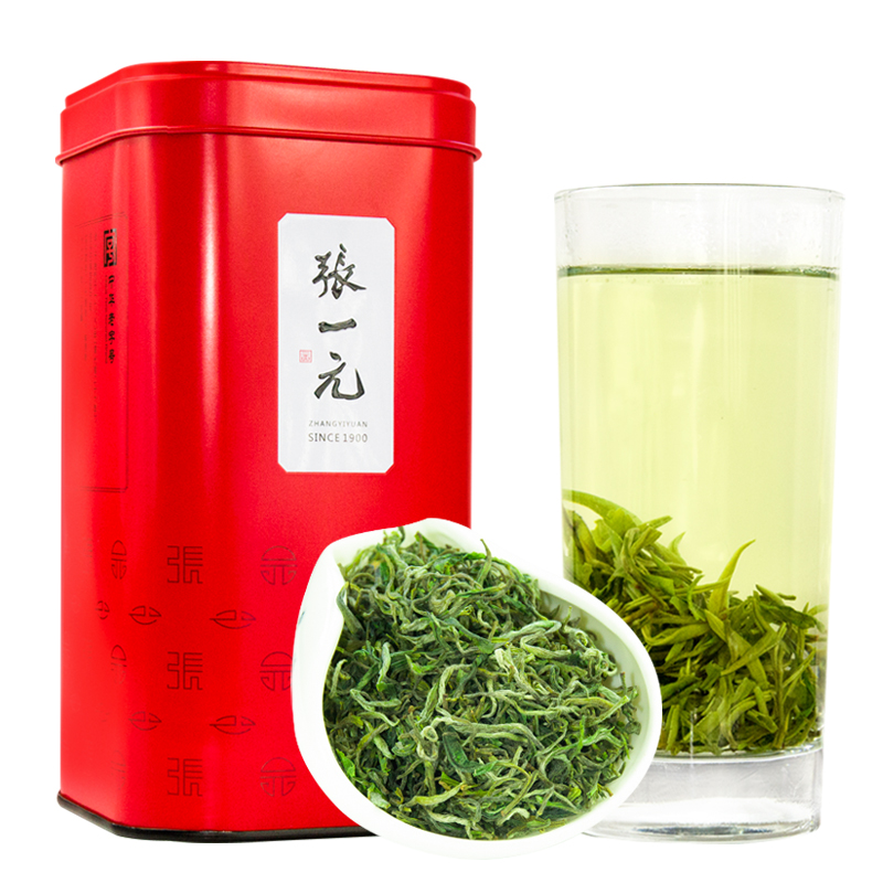 张一元绿茶茶叶 黄山毛峰130g/罐 鲜嫩采摘 办公茶口粮茶