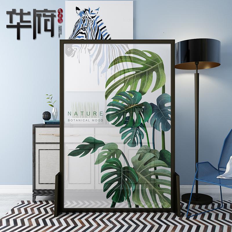 屏风隔断客厅卧室遮挡布艺玄关简约现代移动实木北欧风格座屏家用高清大图