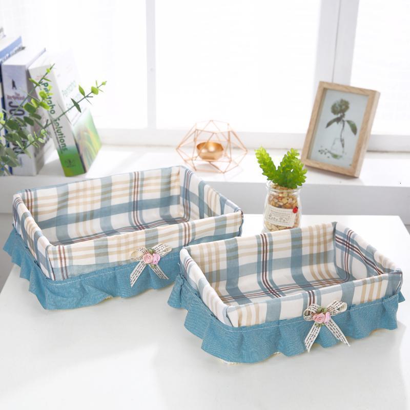 家柏饰(CORATED)布艺收纳筐收纳篮桌面收纳盒杂物筐藤编零食化妆品收纳筐置物篮 幸福格深绿套装