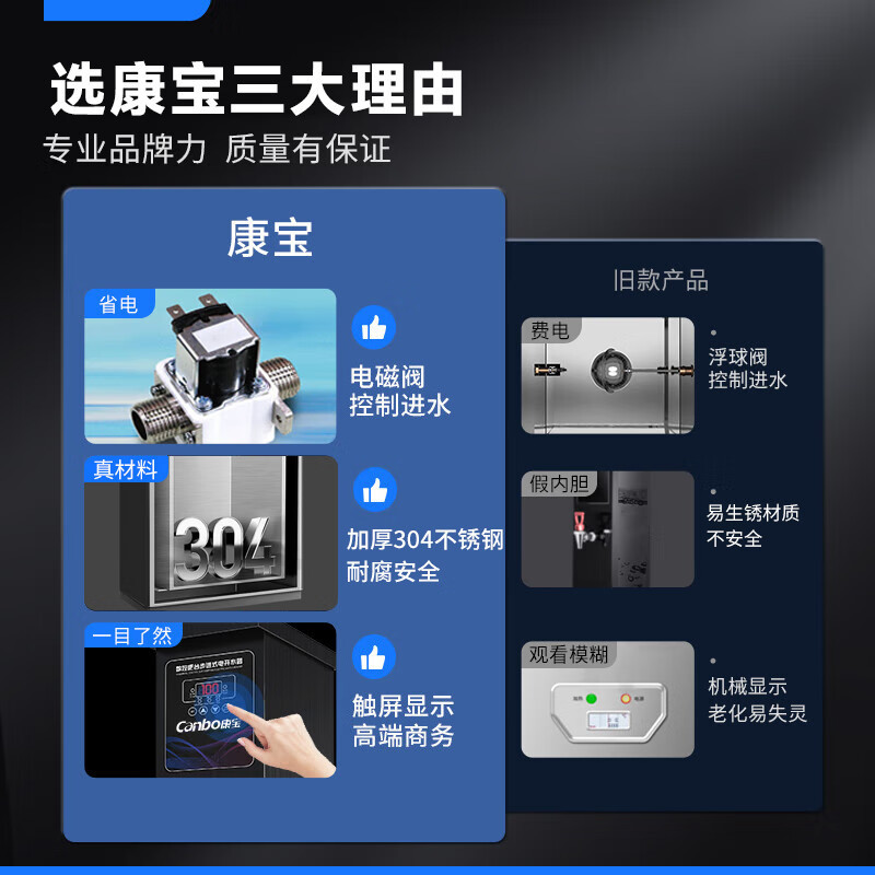康宝(Canbo)开水机商用步进式开水器全自动电热水器不锈钢奶茶店餐厅吧台设备直饮水机 KS-BT1