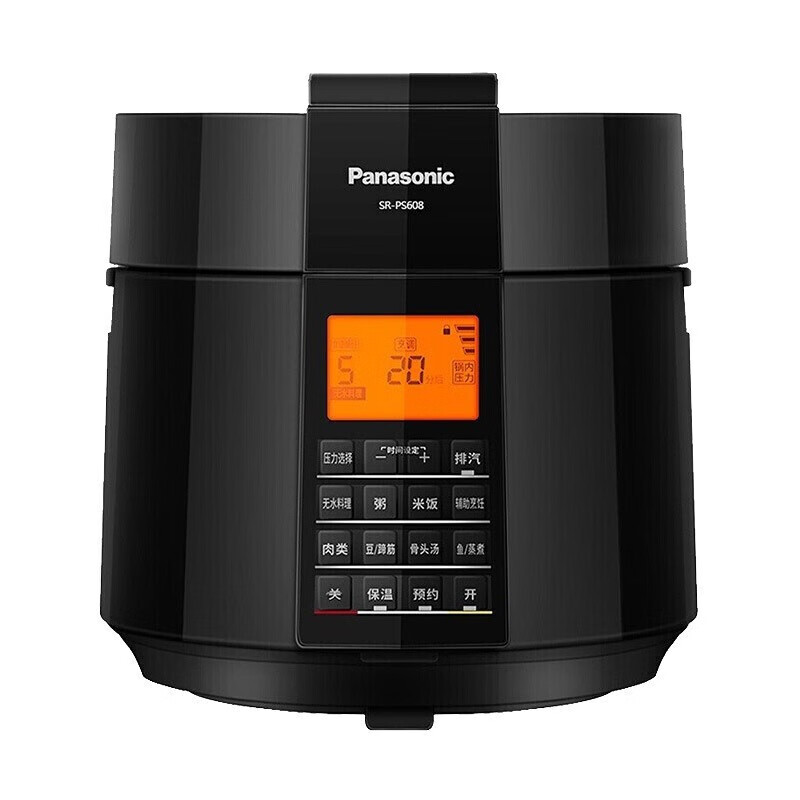 松下(Panasonic)智能电压力煲电饭锅6L大容量多功能电饭煲一键式电脑菜单无水料理SR-PS608黑色高清大图