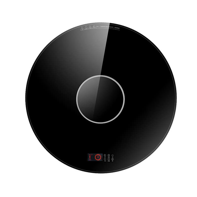 先科XIANKE圆形饭菜保温板68*68厘米钢化玻璃面板整版触摸式暖菜功能童锁设计[黑色68+电动旋转+电磁炉]高清大图
