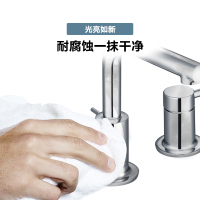摩恩冷热面盆龙头洗手池三孔双把手洗脸盆水龙头商场同款卫浴龙头T69229