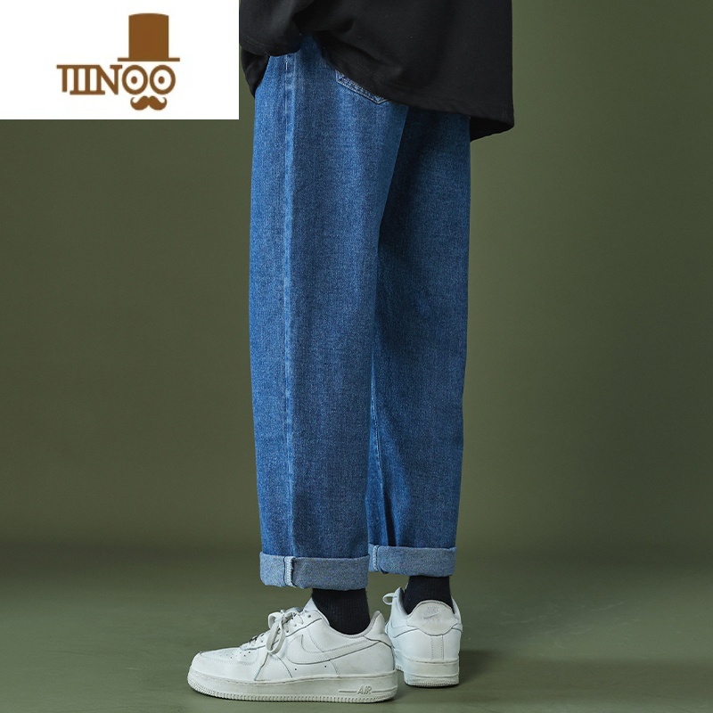 YANXU美式高街复古宽松直筒阔腿牛仔裤男秋季潮牌简约休闲百搭长裤男士高清大图