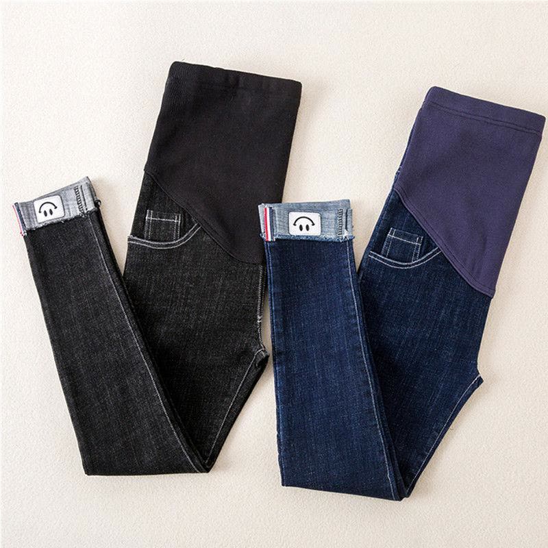 孕妇裤子春秋外穿孕妇装春装牛仔孕妇长裤春夏弹力打底裤怀孕裤子图片