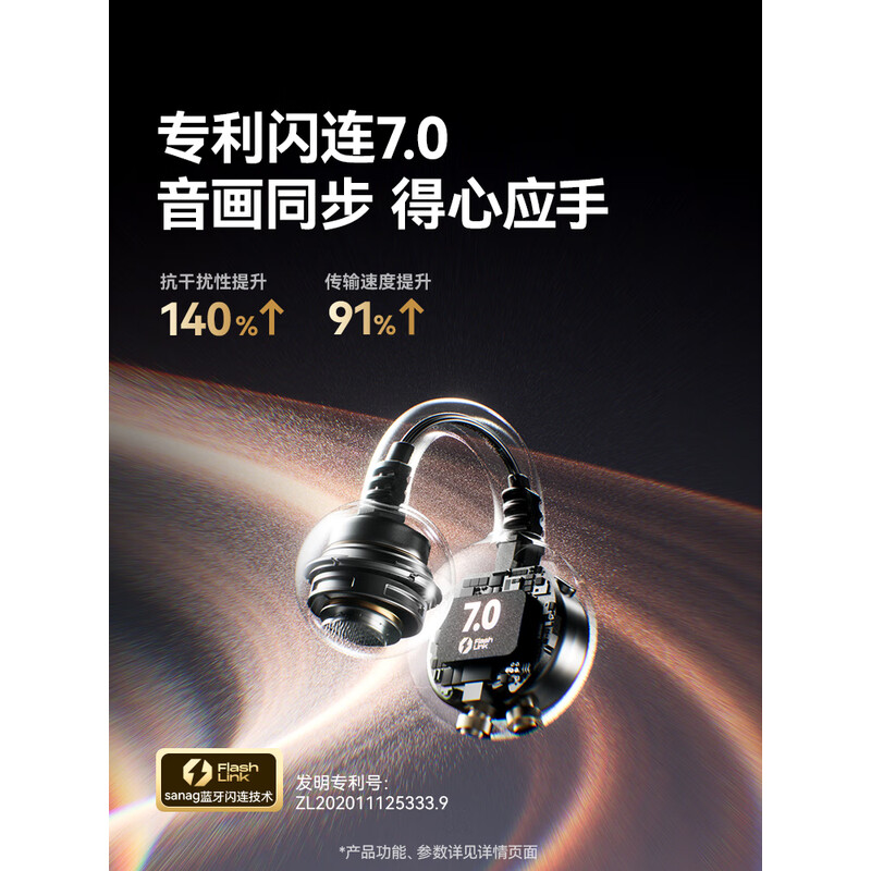 塞那-耳夹式蓝牙耳机 S7S AI 黑色高清大图