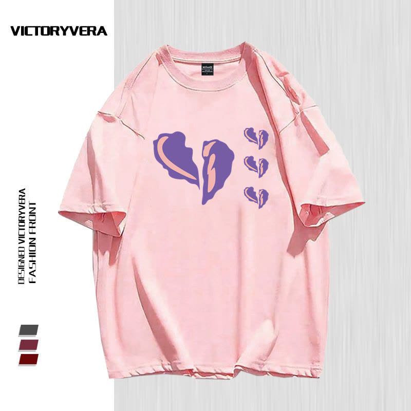 VICTORYVERA短袖t恤女2022夏季新款港风宽松休闲bf闺蜜装印花上衣图片