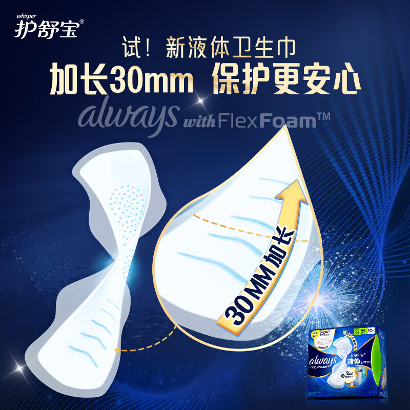 护舒宝未来感极护液体卫生巾日用18片高清大图