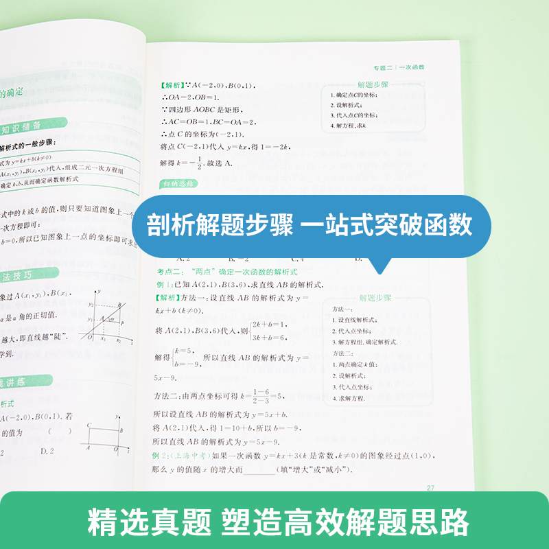 函数 初中通用 [正版]数学有方法初中函数中考挑战压轴题精讲精练专项练习初一初二初三复习资料中考必刷题题型全归纳真题必刷